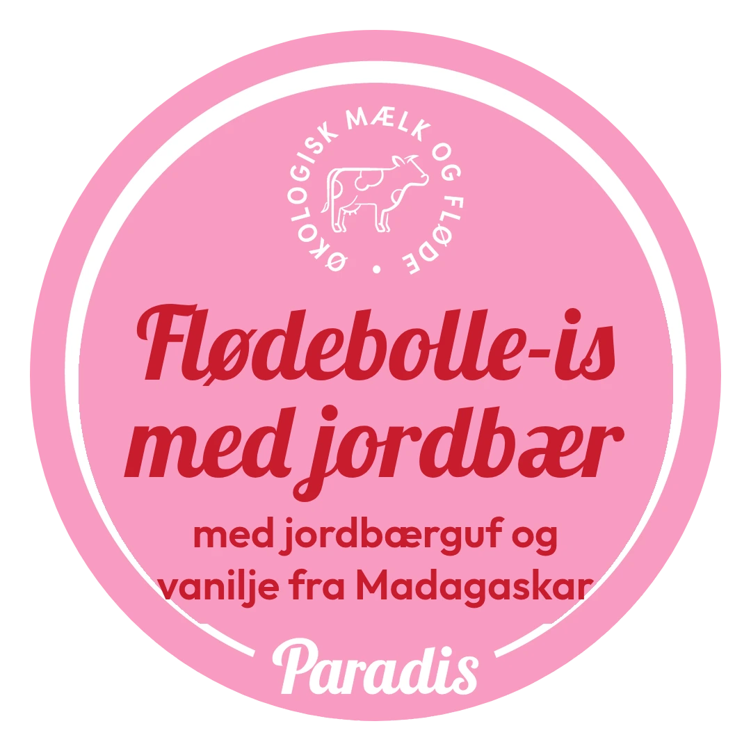Flødebolle-is Jordbær